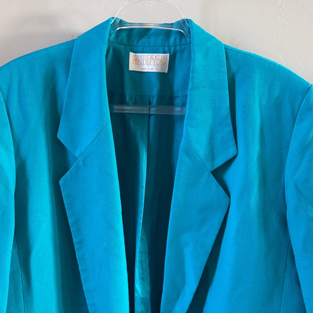 Pendleton Teal Women's Blazer Jacket - image 4